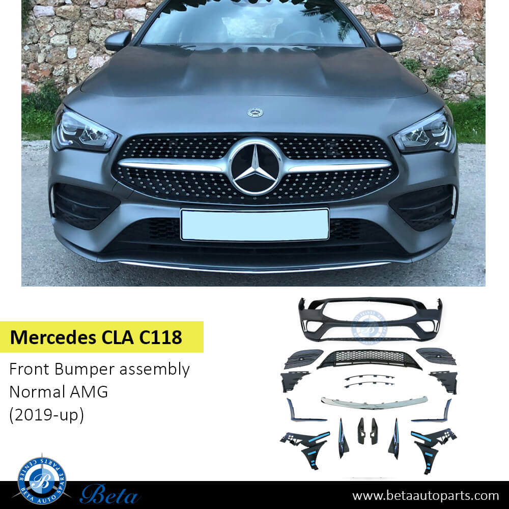 Mercedes CLA-Class C118 (2019-Up), Front Bumper Normal AMG, China, 1188808700 Mercedes CLA-Class C118 (2019-Up), Front Bumper Normal AMG, China, 1188808700